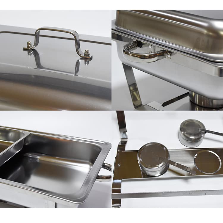 BATLAM Chafing Dish Set 9L Contenitore riscaldante in Acciaio Inox, Contenitore riscaldante per Piatti, scaldavivande Contenitore Termico per Catering Buffet Party