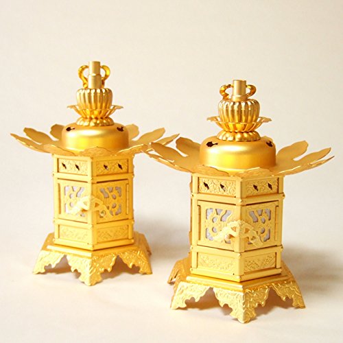 Amazon｜真宗大谷派(お東)用 吊灯籠1.5寸真鍮消金メッキ 1対入り 灯篭