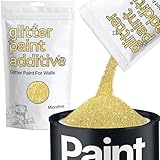Hemway MICROFINE Glitter Paint Additive Emulsion Water Based Paints 100g (Sand Gold)