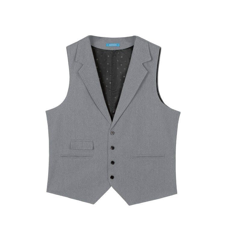Solove-Suit Mens Vintage Tweed Suit Vest Notch Lapel Dress Waistcoat Western Cowboy Vest3