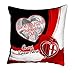 quickgadget Idea Arredo Casa Cuscino Sport Personalizzato con Foto per Tifoso Cuore Rosso Nero Milanista Milan