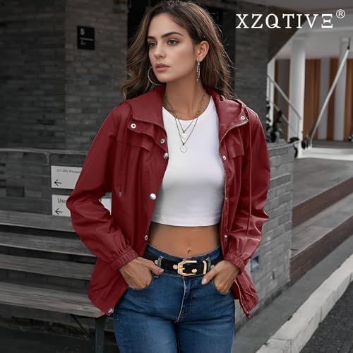 XZQTIVE Women's Leather Belt with Gold Hexagon Studs, Fashion Punk Style4