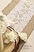 Ling's moment 12x72 Inch Burlap Table Runner With Lace, Farmhouse Decoration, Country Wedding Table Runner, Bridal & Baby Shower Décor,Spring Wedding Table Runner
