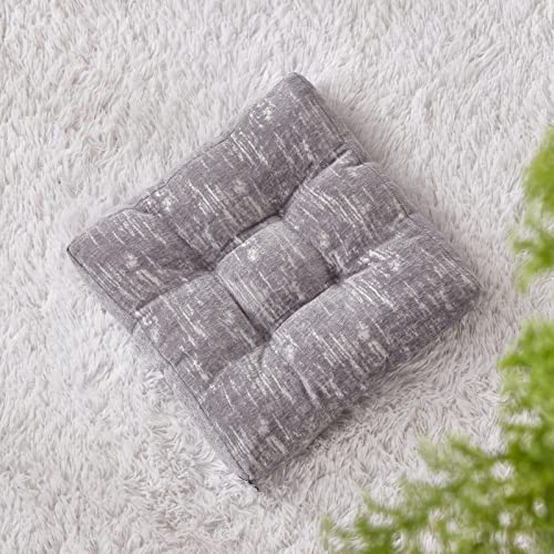 Sleepman Chair Pad Seat Cushion, Outdoor/Indoor, Non-Skid Backing, Durable Fabric, Comfort And Softness, Home Decor Floor Tufted Cushion Pet Pad, Washable, 15.7 X 15.7 Inches (Grey, Set Of 2) #TOP7