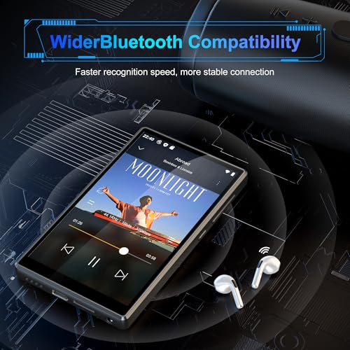 Image of SWOFY 96GB MP3 Player with Bluetooth and WiFi, 5 inch Full Color Touch Screen MP4 Music Player with Parental Control,Spotify,Audible,YouTube, Android Digital Audio Player for Kids,Up to 1TB,Black