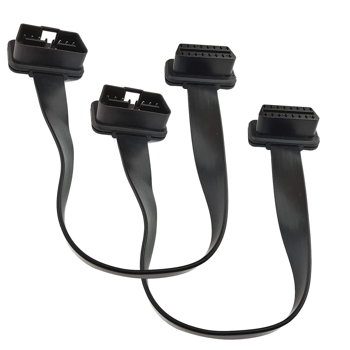 GFFG Dispositivo diagnostico per auto OBD2, 16 pin, maschio a femmina, cavo di prolunga piatto OBDII, cavo a nastro piatto, adattatore diagnostico