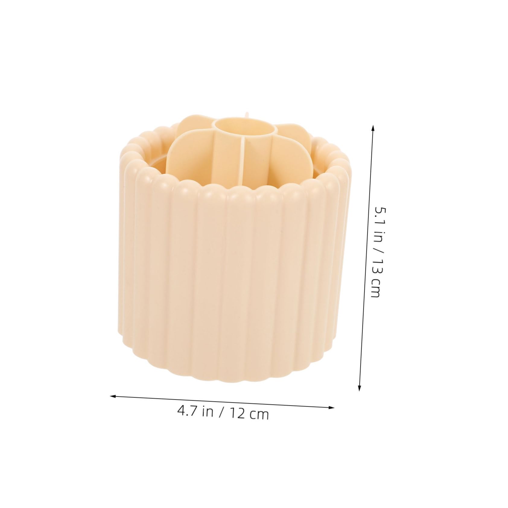 Alipis 2 Pezzi Organizer Rotante per Pennelli Trucco e Porta Penne da Scrivania Contenitori Multifunzione per Bagno e Camera Color Crema e Rosa Design Moderno e Facile da Pulire