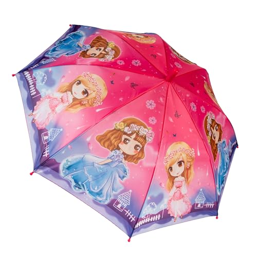 Parapluie fille rose princesses pour l'école et sorties de pluie