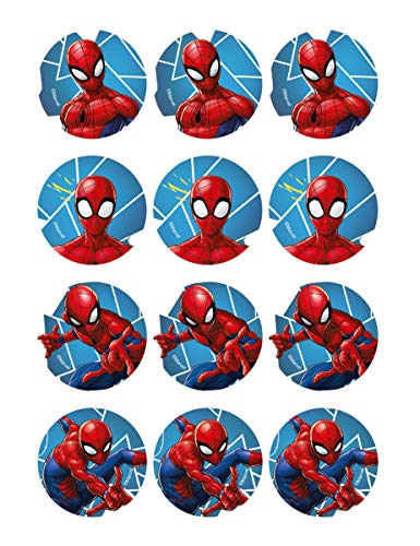 Modecor 12 Décorations en Azyme pour Biscuits Spiderman 5,8 cm