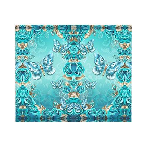 Couverture flanelle microfibre anti-froid pour canapé et lit bleu clair