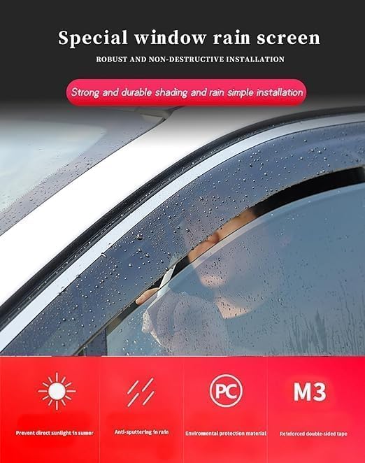 Déflecteur vitre pour Mitsubishi PROUDIA 2012-2016 en finition robuste - 6
