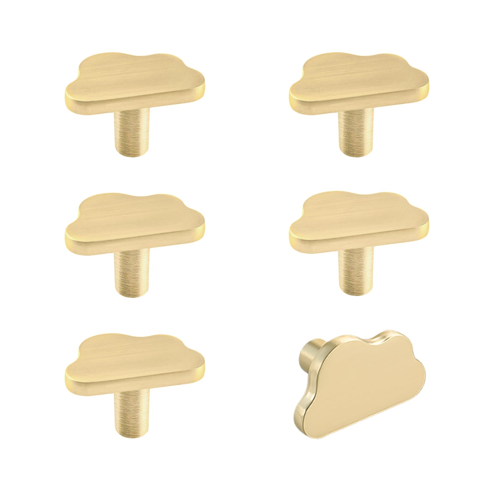 MOROBOR 6PCS Cloud Shaped Knobs, Creative Cabinet Drawer Knob Zinc Alloy Single Hole Furniture Handle with Screws& Expansion Tube for Cabinets Drawer Door Decorative — image 1