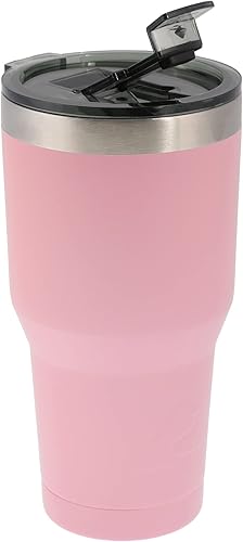 Miniatura 2 de Doble pared aislada al vacío, vaso de acero inoxidable con tapa de bloqueo, recubrimiento en polvo duradero, bebida fría y bebidas calientes, rosa,