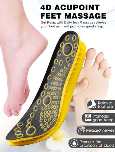 Image of 4D Cloud Soles Insoles for Men and Women,Soft Shock Absorption Massage Sports Shoe Inserts, Arch Support Memory Foam Insole (Black, XS Men 6~7 /Women 7.5)