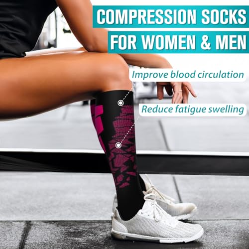 Image of Copper Compression Socks for Women & Men (6 pairs) - Best Support for Nurses, Running, Hiking, Recovery
