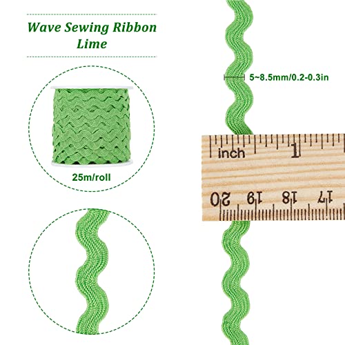 GORGECRAFT 27yard/25m Rick Rack Trim Ribbon Emerald Green Wave Sewing Bending Fringe Trim 5mm/0.2 inch for DIY Sewing Crafts Wedding Bridal Dress Embellishment Party Decoration Gift Wrapping Supplies - Image 2