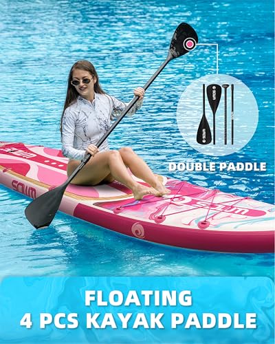 Image of 11'*33 inch /34 inch Inflatable Stand Up Paddle Board for Beginners,400 /420lbs Capacity, Anti-Slip EVA Deck, Includes Adjustable Paddle, Pump, Backpack & SUP Accessories for Surfing, Fishing, Yoga & More