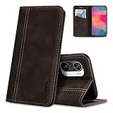 AKABEILA Custodia per Vivo X100 Pro 5G Premium PU Pelle Flip Wallet Case con Chiusura Magnetica Cavalletto Slot per Schede Folio Custodia per Telefono Cover Antiurto 6.78 Pollici Marrone Scuro