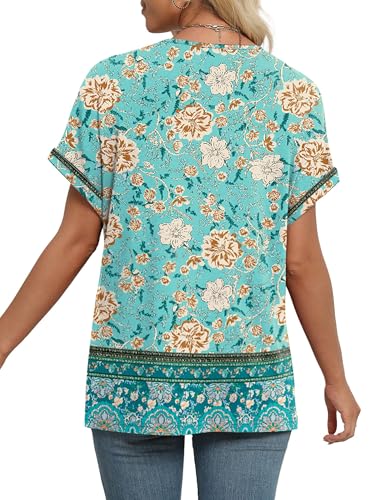 Image of WIHOLL Womens Summer Tops Short Dolman Sleeve Shirts 2026 Fashion V Neck Outfits Clothes