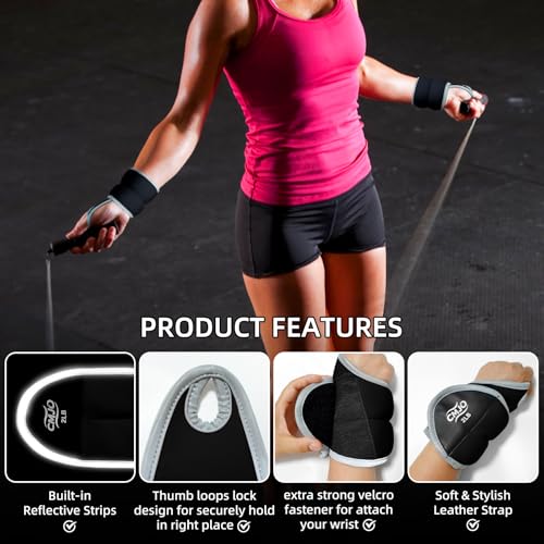 Image of Wrist Weights for Women, Arm Weights with Thumb Loops Lock for Running Walking Yoga - 0.5lb*2, 1lb*2, 2lbs*2 Set