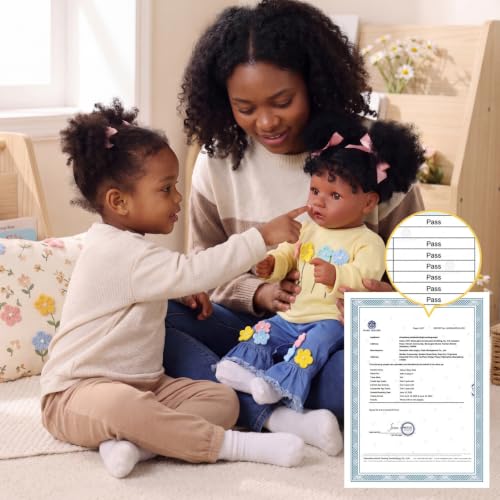 Muñeca Reborn Bebé Negra 20 Pulgadas Cuerpo Suave Realista miniatura 5