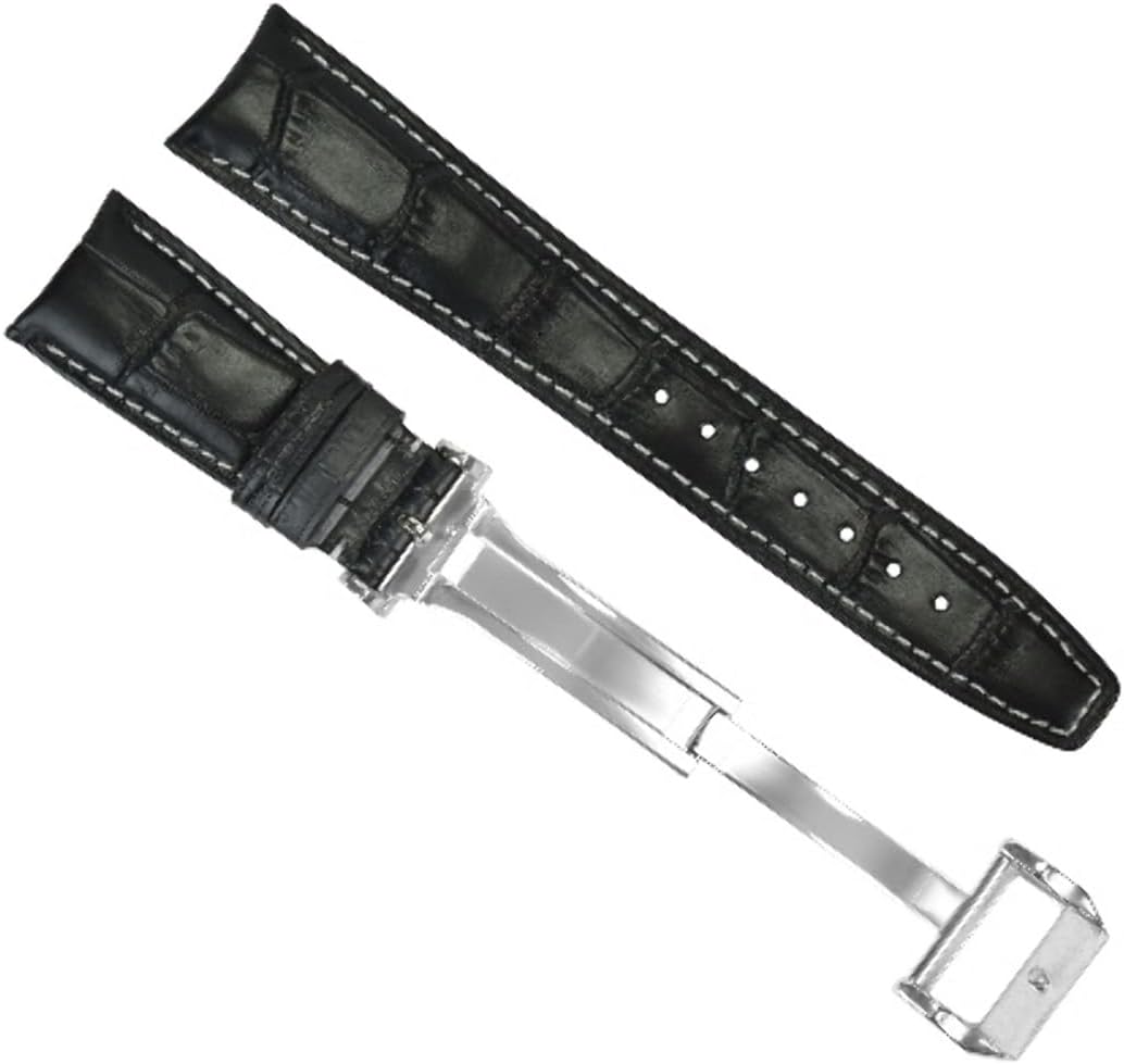 Ewatchparts 22mm Curved Leather Watch Band Strap Compatible