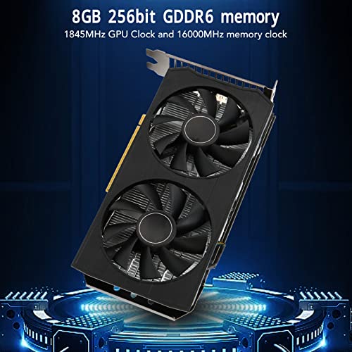 Lazmin112 Computer-Grafikkarte, 8 GB GDDR6 256 BIT 1845 MHz 16000 MHz Grafikkarte, 3D API PCIe 4.0 X16 Gaming-Grafikkarte, mit Zwei Lüftern – Bild 4