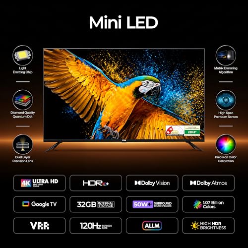 Image of VW 165 cm (65 inches) 4K Ultra HD QLED Smart Mini LED Google TV VW65MINIQ1