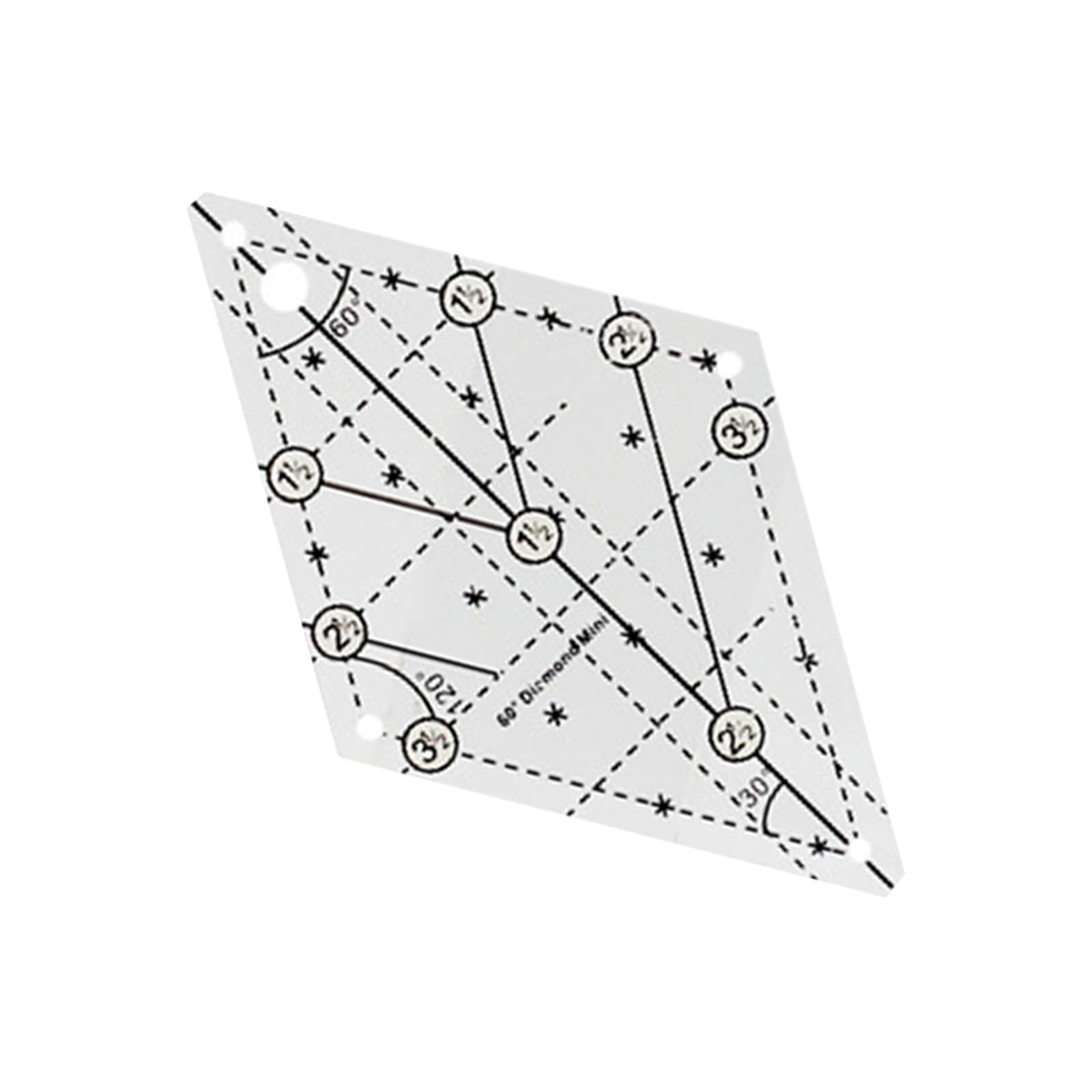 AMSLSIU 60 Degree Diamond Quilting Template Ruler Clear Unique Accessory Patching And Versatile Sewing Projects With Ease Transparent Sewing Ruler