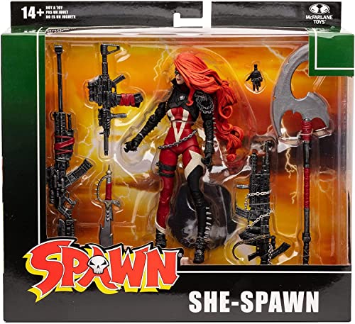 Image of McFarlane Toys Spawn She Spawn 7 inch Action Figure Deluxe Box Set with Eight Accessories