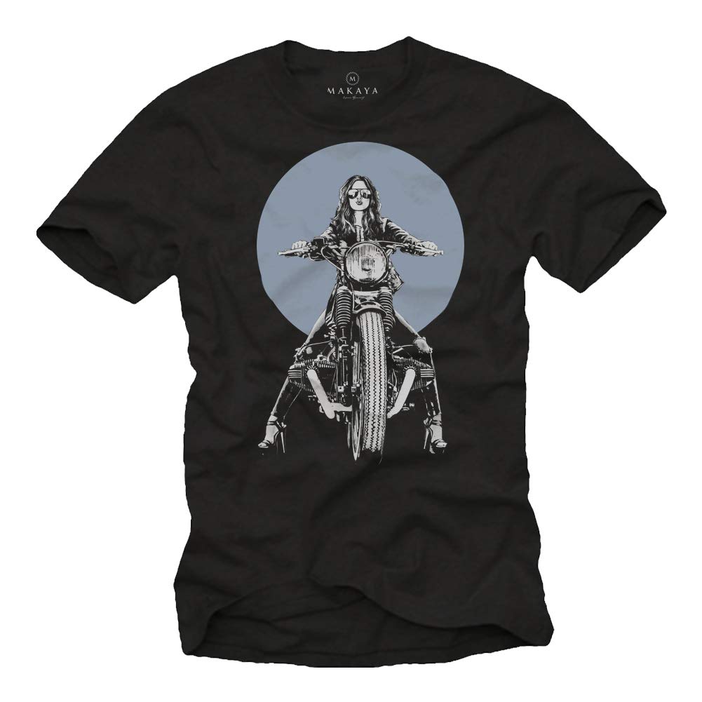 MAKAYA Abbigliamento Moto - R100 Biker Oldtimer - Magliette Motociclista Uomo
