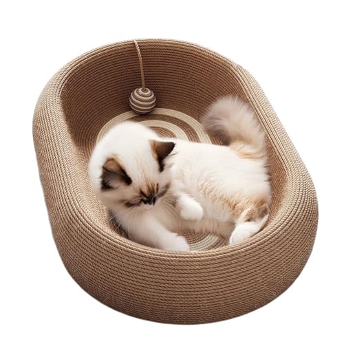 SmartMaster 猫 サイザル麻 爪とぎ 猫 爪研ぎ ネコ用 交換用 交換用つめとぎ ライトブラウン オーバル 幅60×奥行38×高さ12cm つめとぎ ソファ 高密度 磨耗に強 ストレス発散 猫が自分で爪を研ぐのに最適な (オーバル60*38)