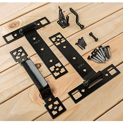Craftsman Gate Kit N109-316 With Gate Latch, Gate Hinges, And Gate Pull By National Hardware, Black #TOP4