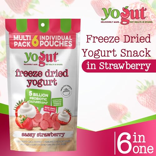 YoGut Freeze Dried Yogurt Snack, On-the-Go Smoothie Melts Strawberry 6 Pack - image 2