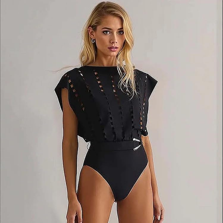 Image of AARAM Stylish Premium Women's One Piece Swimsuit with Cover Ups Wrap Skirt Sarong Floral Print Monokini Tummy Control Swimwear, Printed Costume Women Beach Wear