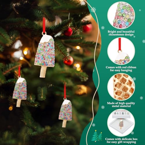 Adornos de helado D24TIME metálicos duraderos para colecciones de Navidad 4