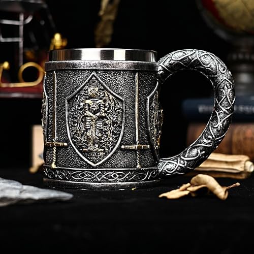 Taza medieval original de 450 ml para regalar a amantes del café y la cerveza 7