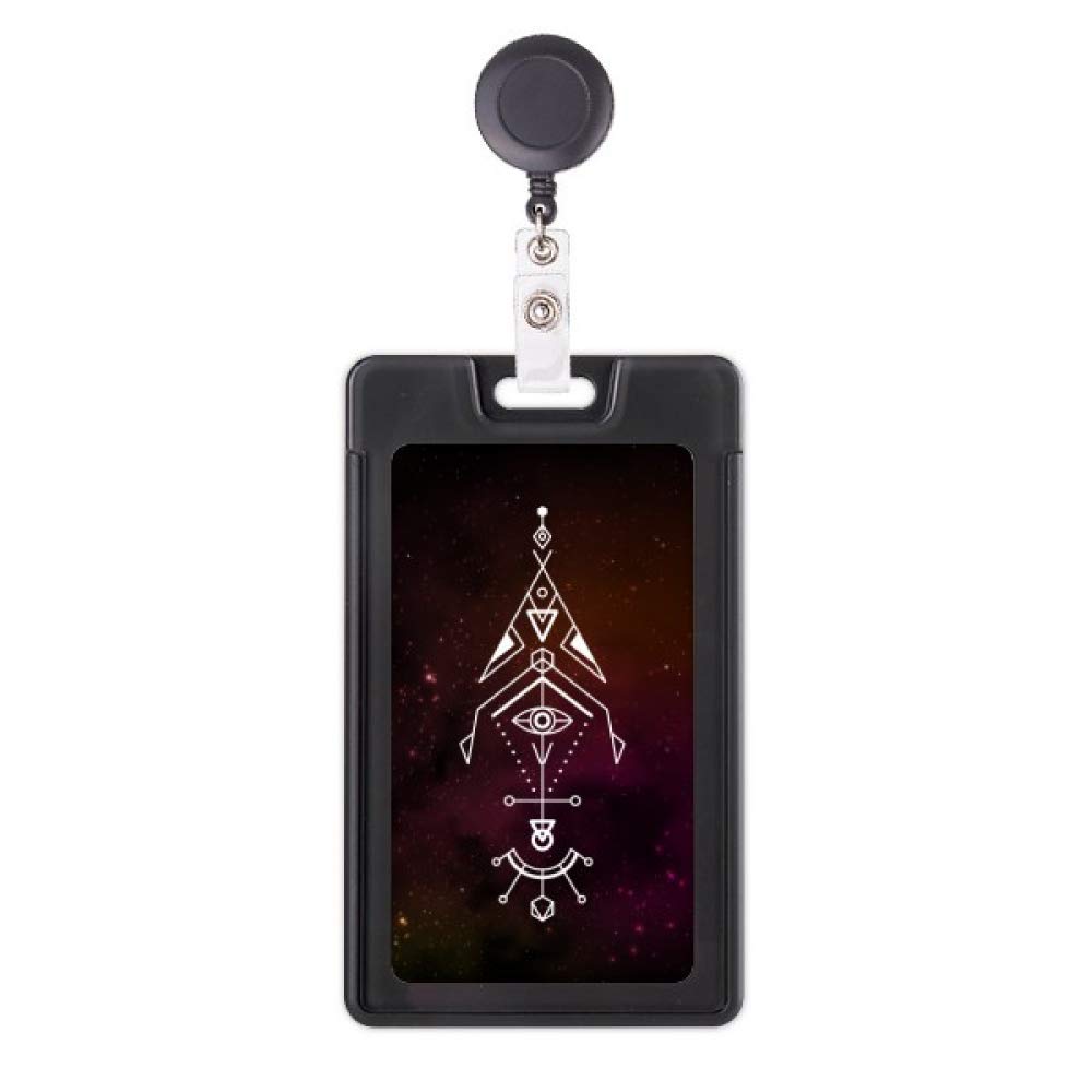 Étui rétractable pour badge Totem Alien Universe Geometry avec cordon résistant - 5