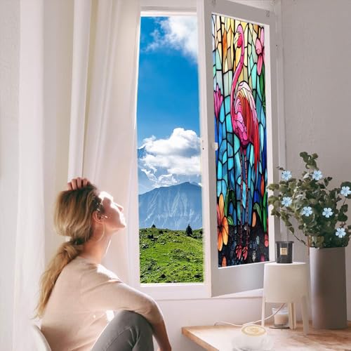 Vinilo decorativo para ventana con diseño Modern Flamingo miniatura 4