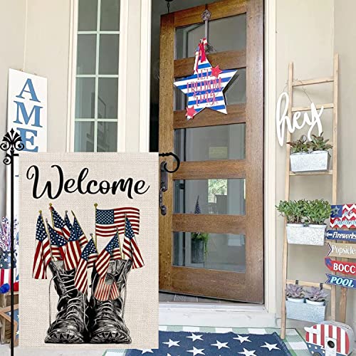 Eiazuiks 4Th Of July Patrioctic American Garden Flag Floral Spring Double Sided Vertical Rustic Farmhouse Yard Seasonal Holiday Outdoor Decor 12×18 Inch Ef051 #TOP1