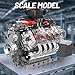 Nueris Mini V8 Engine Model Sets - 487 PCS DIY Building Toys Car Motor Kits That Runs - Gift Idea for Adults Boys Girls for Mechanic Engineering Construction