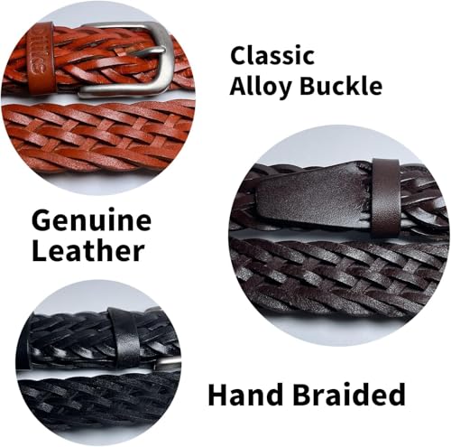 Womens&Mens Leather Braid Belt, W:3.0cm, Give yourself a gift, To husband, wife, friends, lover4