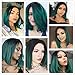 IWISH Ombre Green Lace Front Wigs, Short BOB Straight Hair Ombre Green Wig Glueless Heat Resistant Fiber Hair Synthetic Lace Front Wigs for Fashion Women