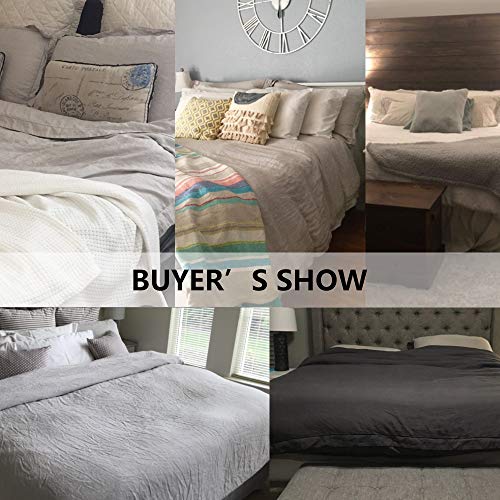 Simple&Opulence 100% Washed Linen Duvet Cover Set 3 Pieces Farmhouse Bedding Sets (1 Comforter Cover And 2 Pillowshams) With Hidden Button Closure(Charcoal Grey,King) #TOP6