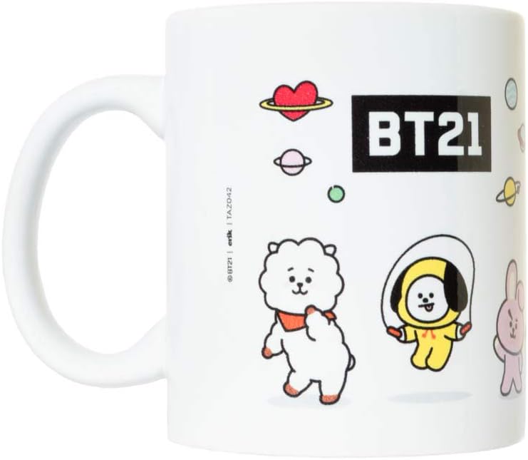 Grupo Erik BT21 Official Merchandise Characters Mug, 330ml, Ceramic