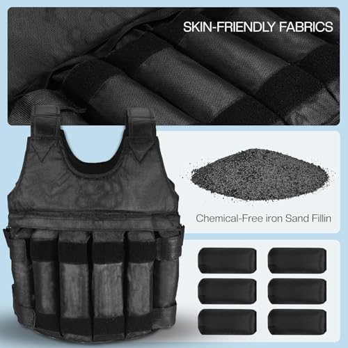 Weighted Vest 5Kg/10Kg/20Kg - Weighted Vest for Women & Men - Weight Vests - Body Weighted Jacket for Boxing, Cardio, Strength And Training - Durable Weighted Running Vest with Ironsand - Image 5