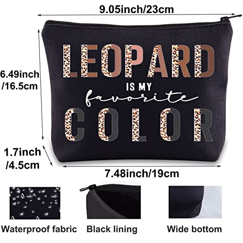 BWWKTOP Leopard Lovers Cosmetic Makeup Bag - Zipper Pouch, Leopard Fans Gifts, My Favorite Color Merchandise2