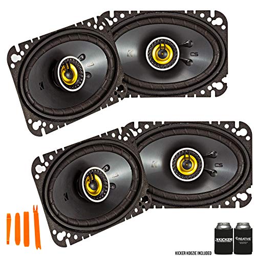 KICKER 46CSC464 - Two Pairs of CS-Series CSC46 4x6-Inch (100x160mm) Coaxial Speakers 4-Ohm (2 Pairs)