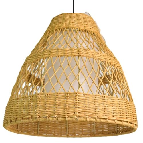HKOLIMB Lampadario in Stile Bohémien Lampada a Sospensione Intrecciata a Mano Lampadario retrò con Cesto di bambù Intrecciato Soggiorno, Camera da Letto, Comodino, Sala da tè, Ristorante giappon