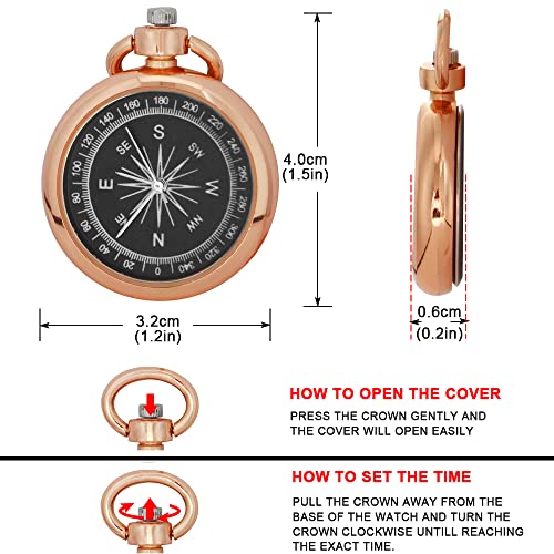 Lindo relógio de bolso de quartzo com design de tema de filme, requintados para mulheres, homens, cr